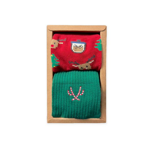 Deer Holiday Socks (2 Pairs)